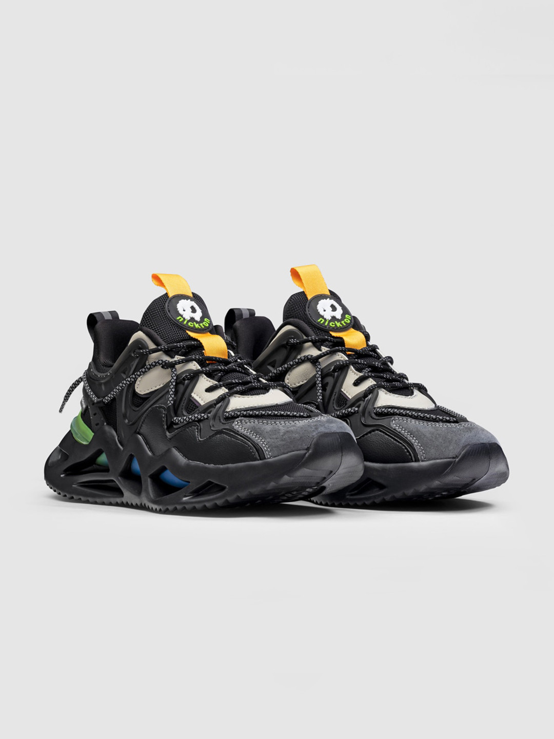 Nickron Men Colourblocked Round Toe Mesh Sneakers