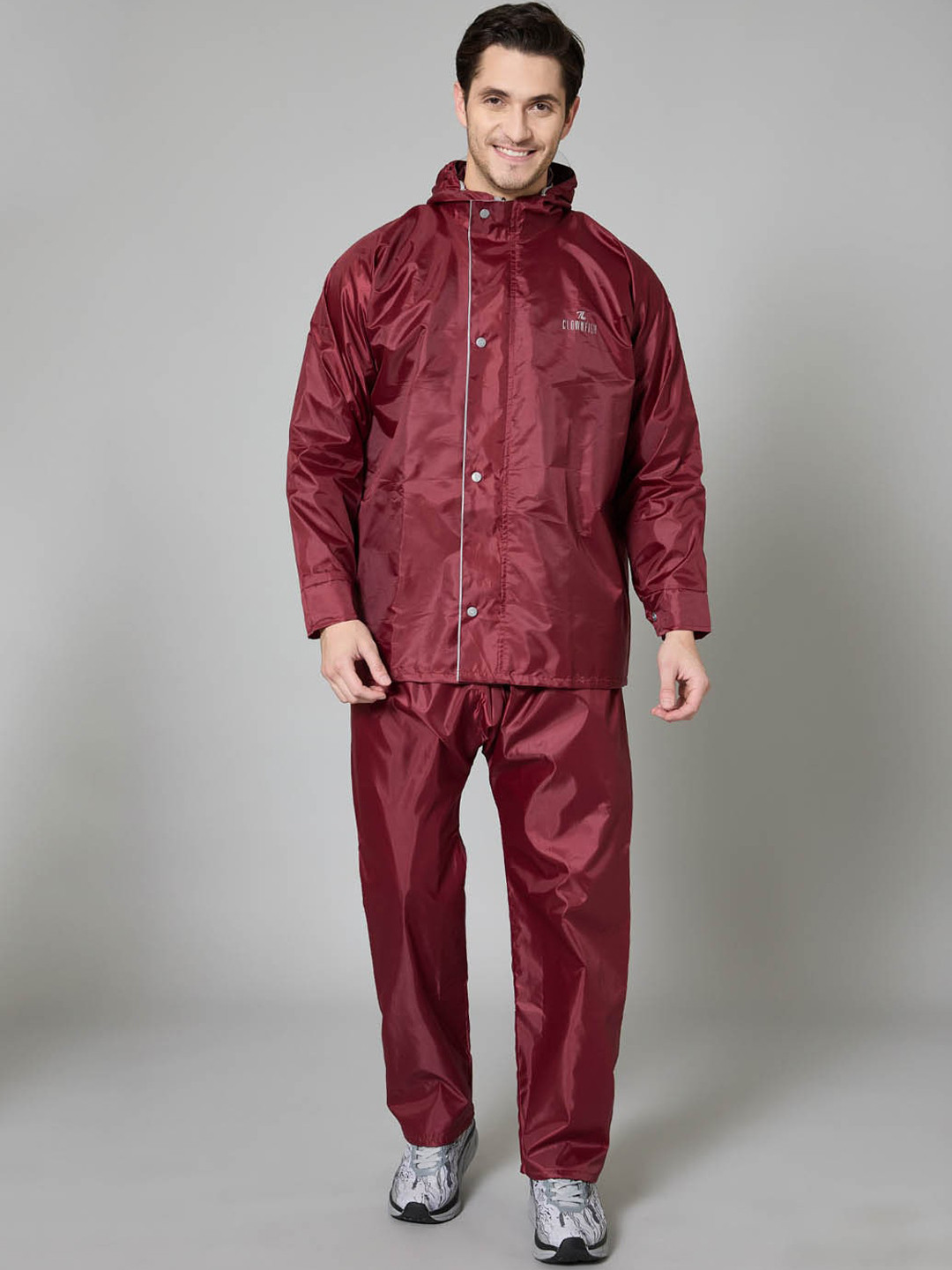 THE CLOWNFISH Opener Pro Waterproof Double Layer Attached Hood Rain Suit