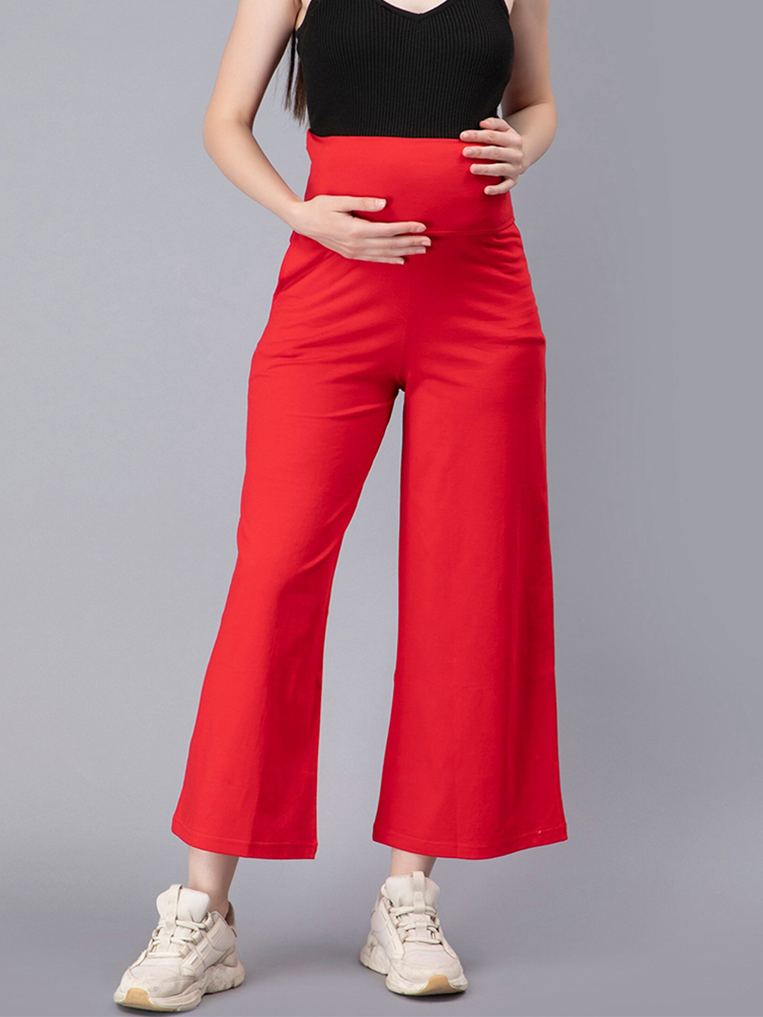 NIGHTSPREE Women Wide Leg Cotton Maternity Palazzos