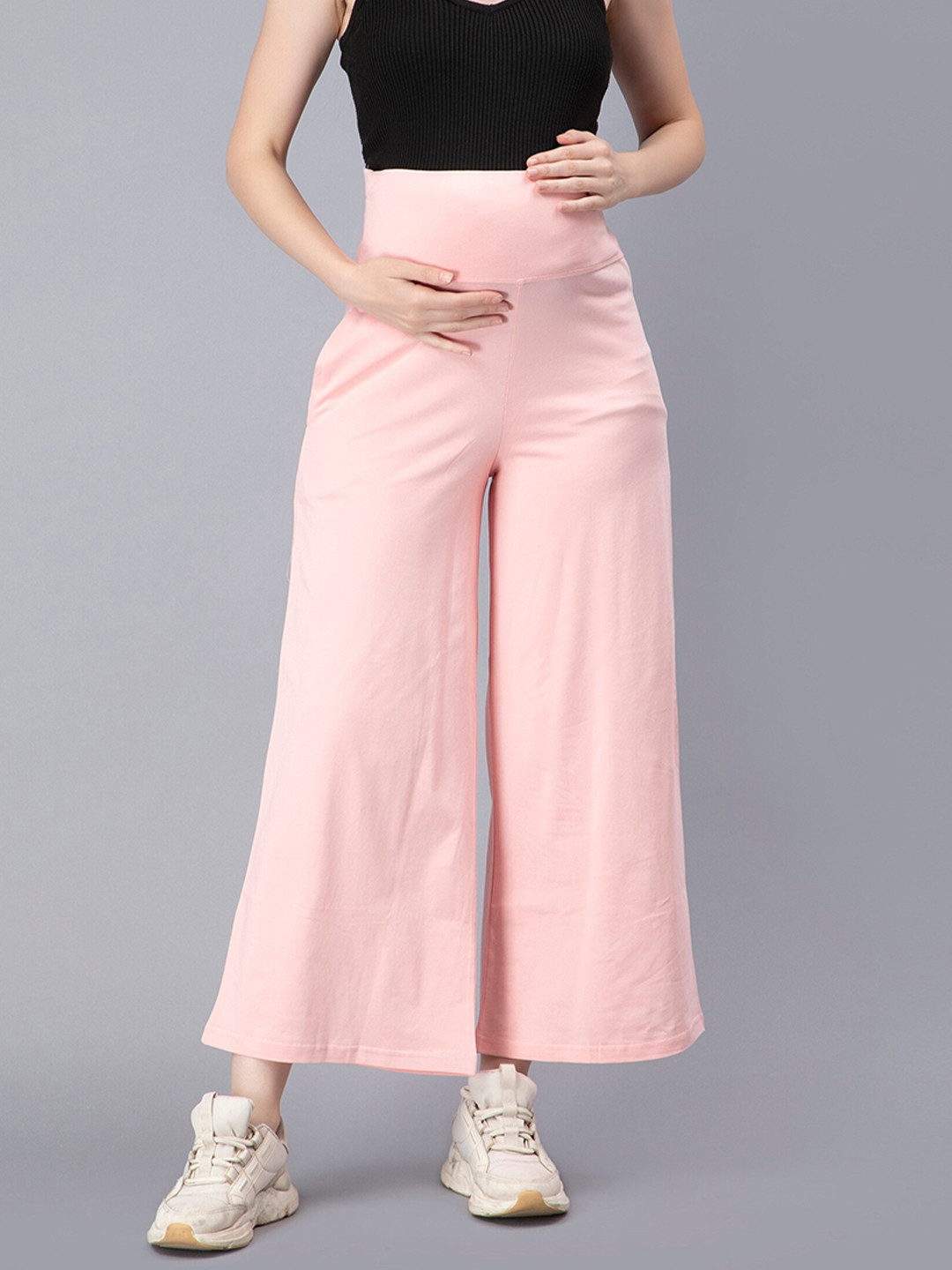 NIGHTSPREE Wide Leg Cotton Maternity Palazzos