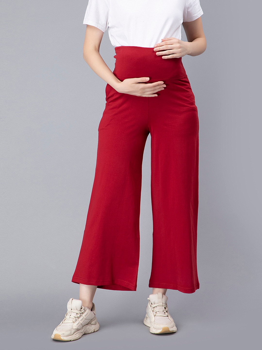 NIGHTSPREE Wide Leg Cotton Maternity Palazzos