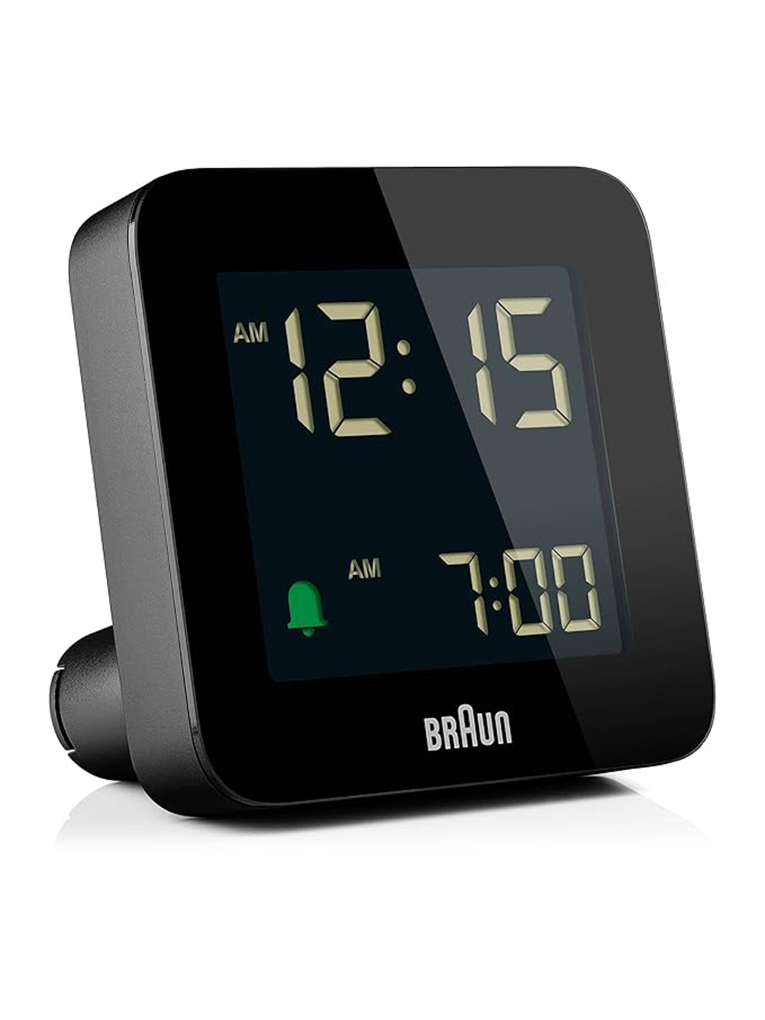 Braun Snooze, Negative LCD Display, Quick Set Plastic Square USB Power Digital Alarm Clock