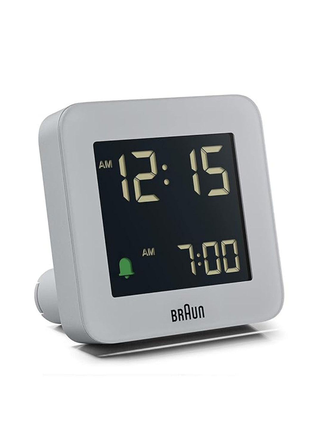 Braun Grey Contemporary Square Shaped Digital Alarm Clock