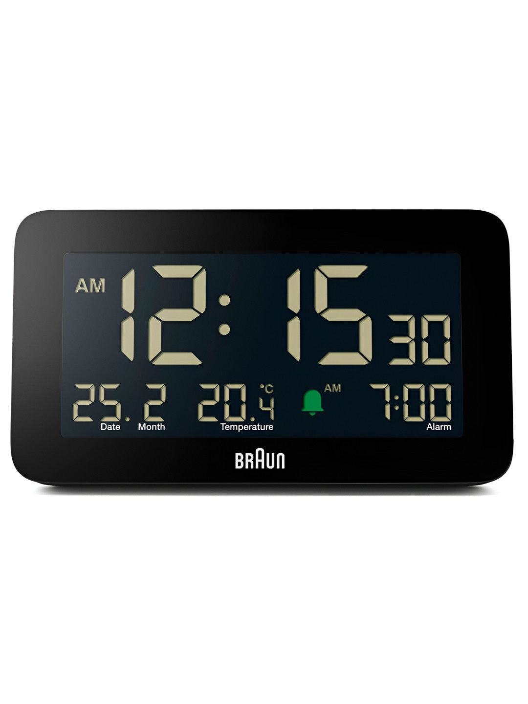 Braun Black Contemporary Rectangle Shaped Digital Alarm Clock