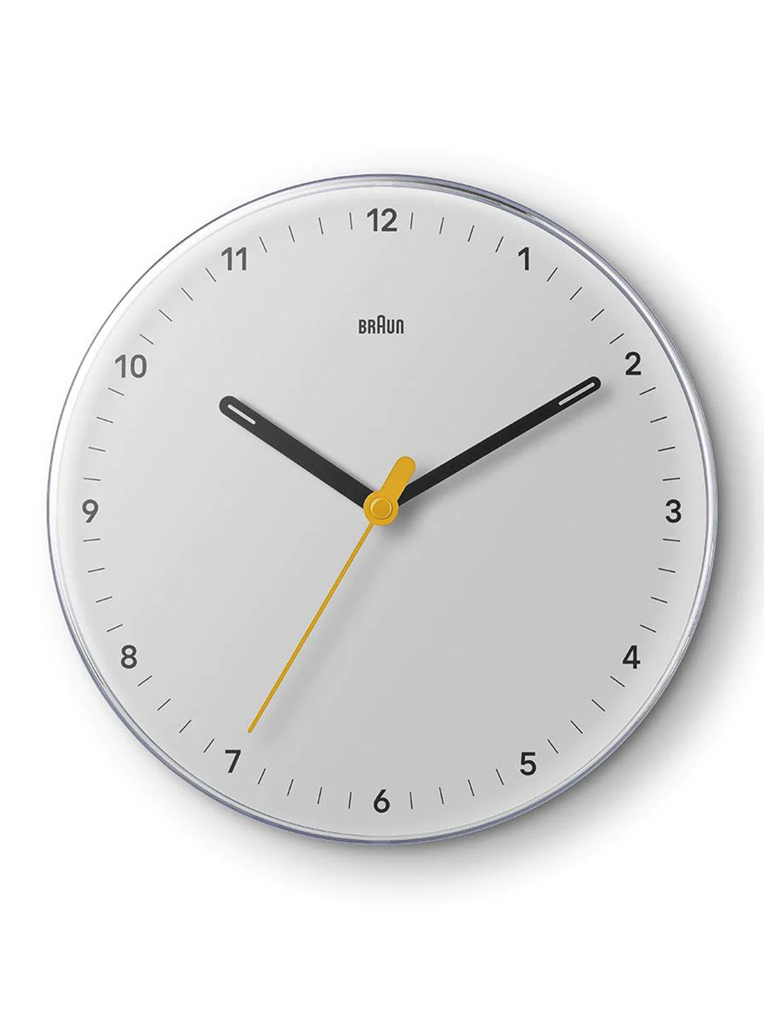 Braun Classic White Plastic Silent Clock Round Battery Analogue Wall Clock-23cm