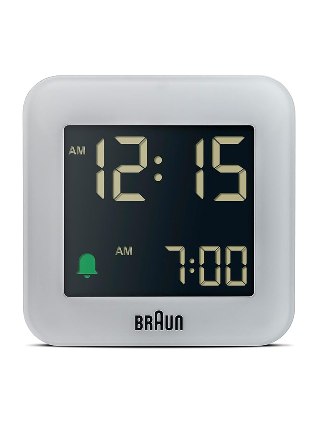 Braun Grey Plastic Square Battery Digital Alarm Clock