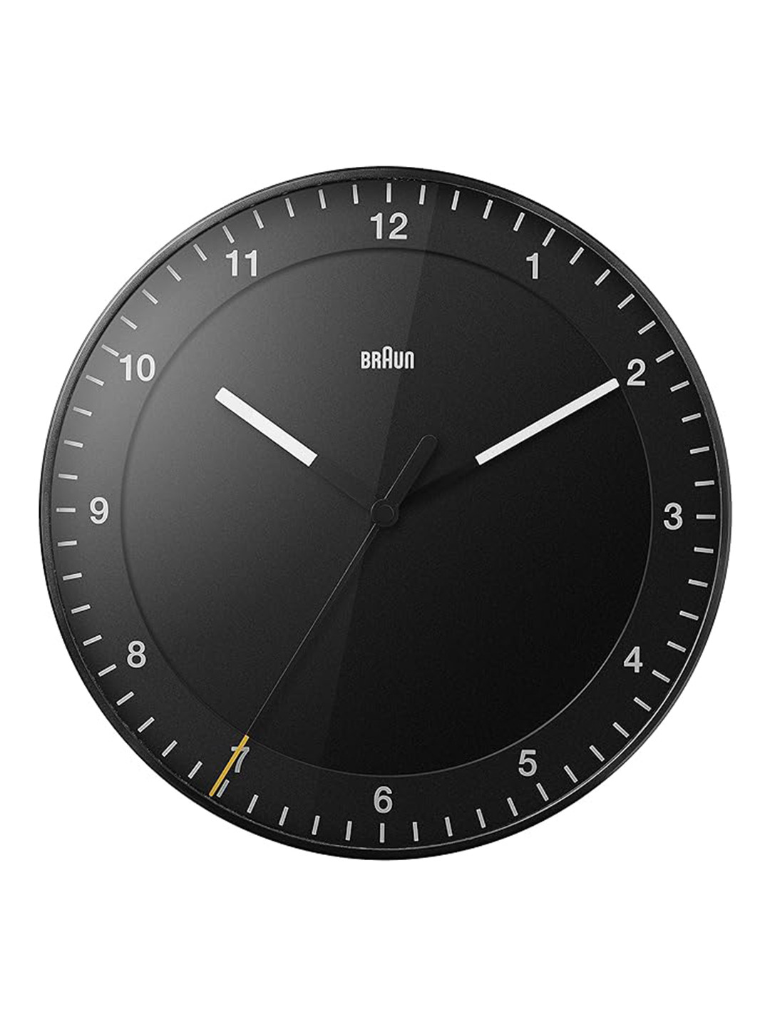 Braun Classic Black Plastic Silent Clock Round Battery Analogue Wall Clock-30cm