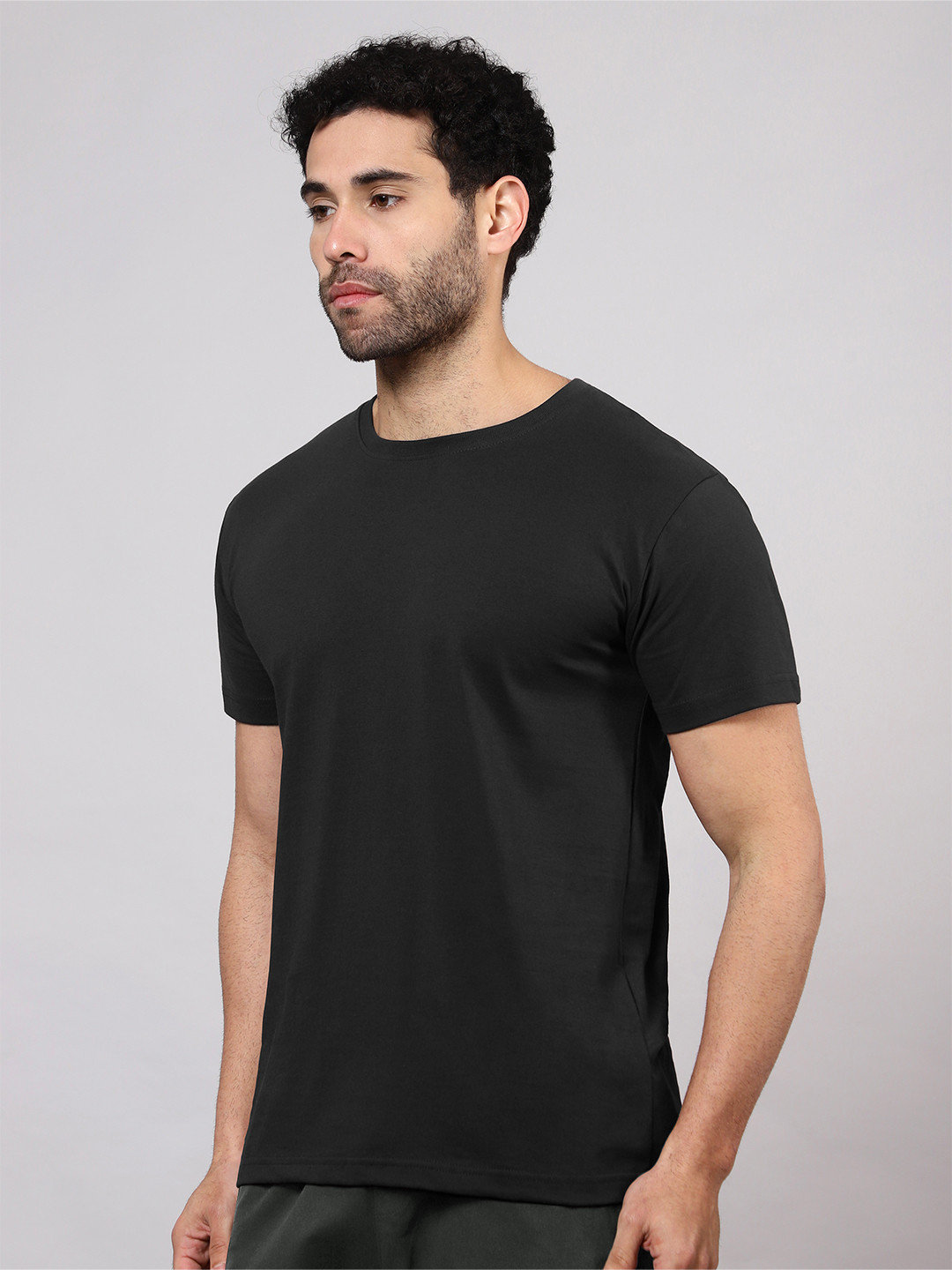 Beyoung Round Neck Short Sleeves Cotton Casual T-shirt