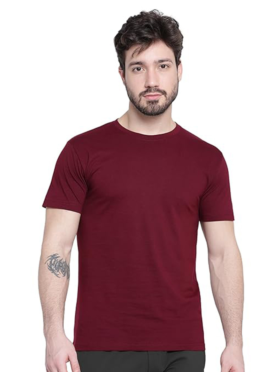 Beyoung Round Neck Short Sleeves Cotton T-shirt