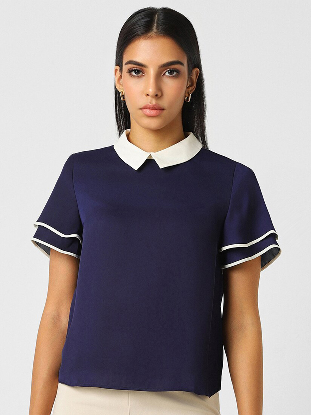 Van Heusen Woman Short Sleeves Shirt Collar Top