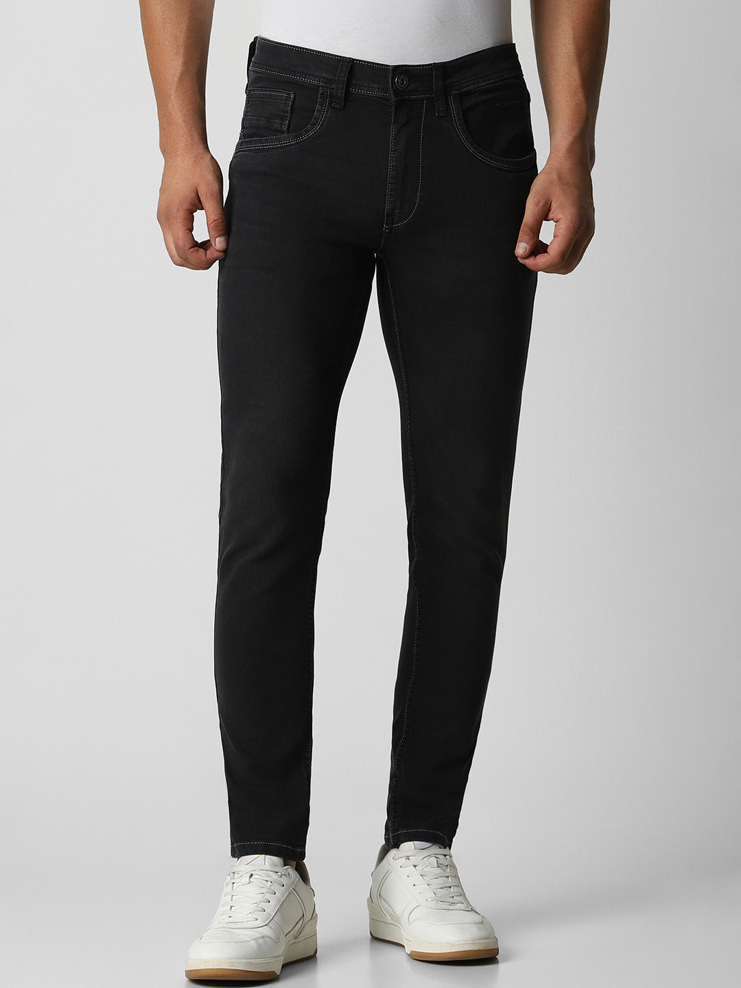 VAN HEUSEN DENIM LABS Men Dark Wash Skinny Fit Mid-Rise Clean Look Stretchable Jeans