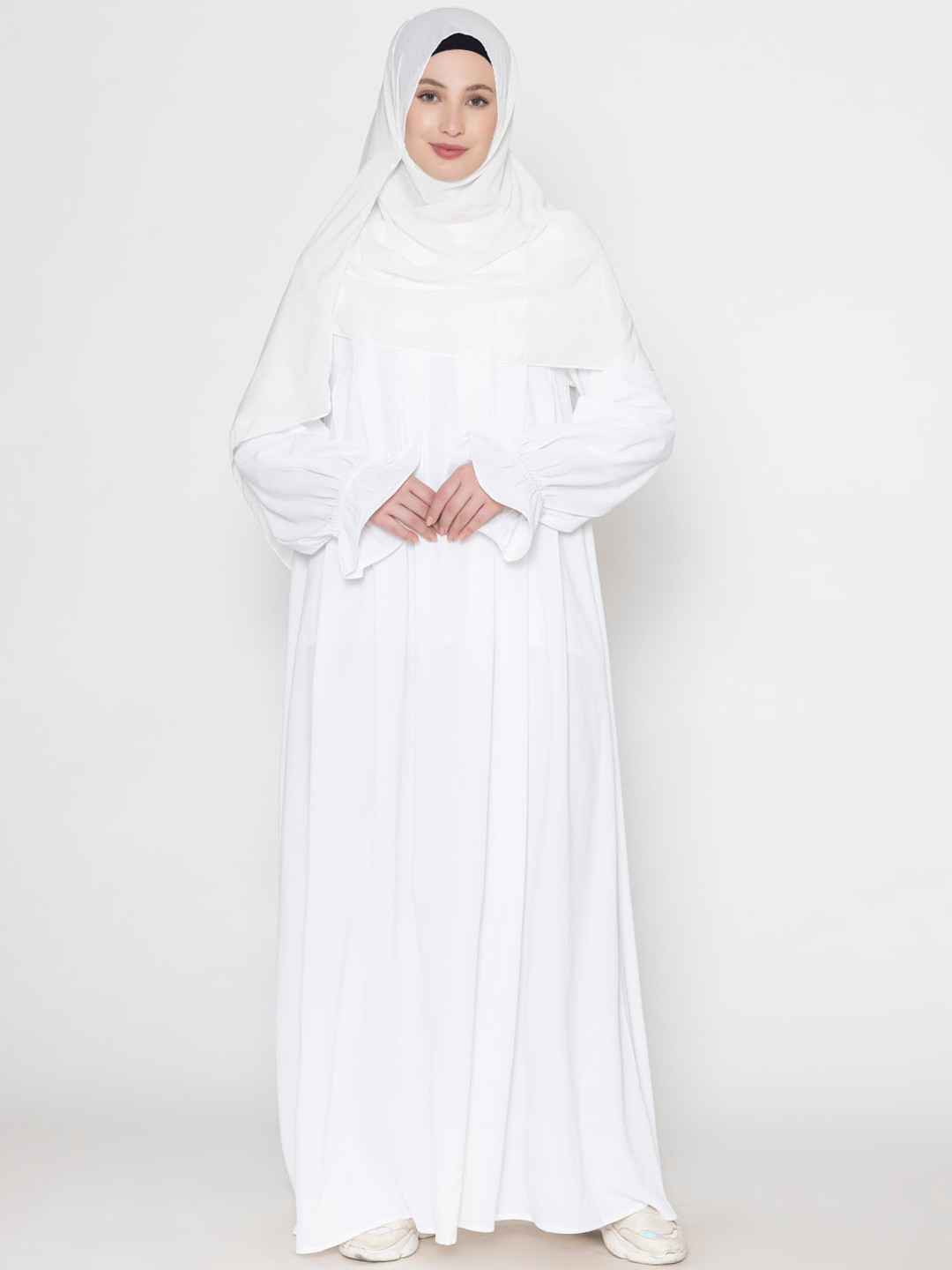 SANASH Collections Front Pleated Round Neck Abaya