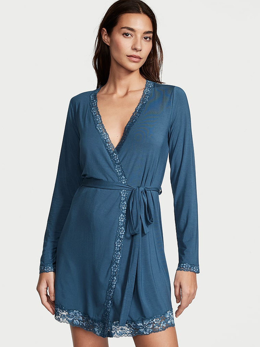 Victoria's Secret Modal Lace-Trim Robe