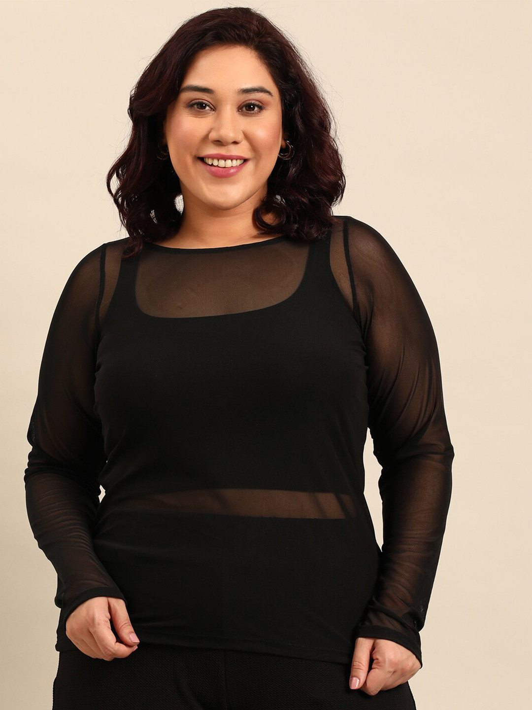 The Pink Moon Semi Sheer Boat Neck Top