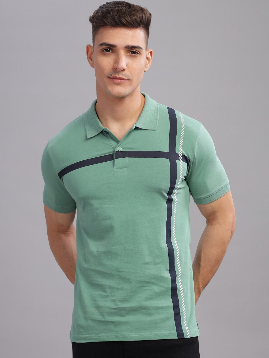 ADRO Oversized Polo Collar Pure Cotton T-shirt