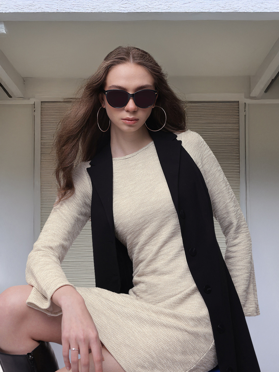 French Connection Flared Sleeves Sheath Mini Dress