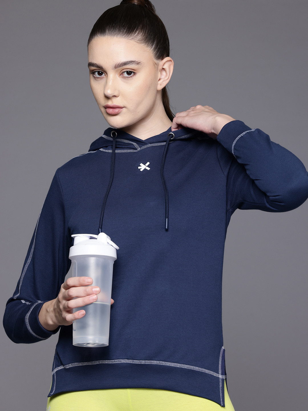 HRX by Hrithik Roshan Hooded Up-Front Stitch Training Sweatshirt