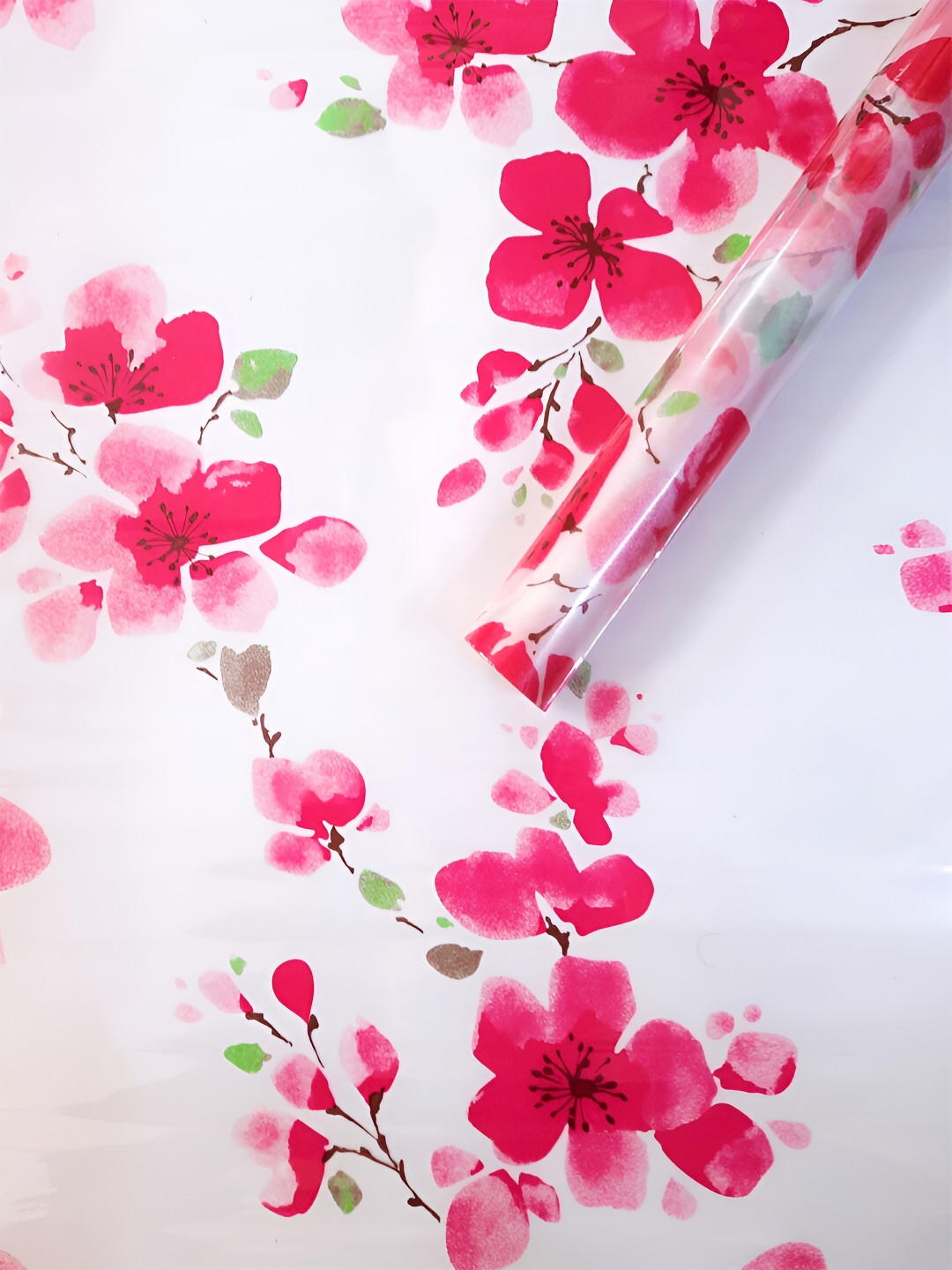 Jaamso Royals White & Pink Printed Self-Adhesive Window Frosting Film Sticker