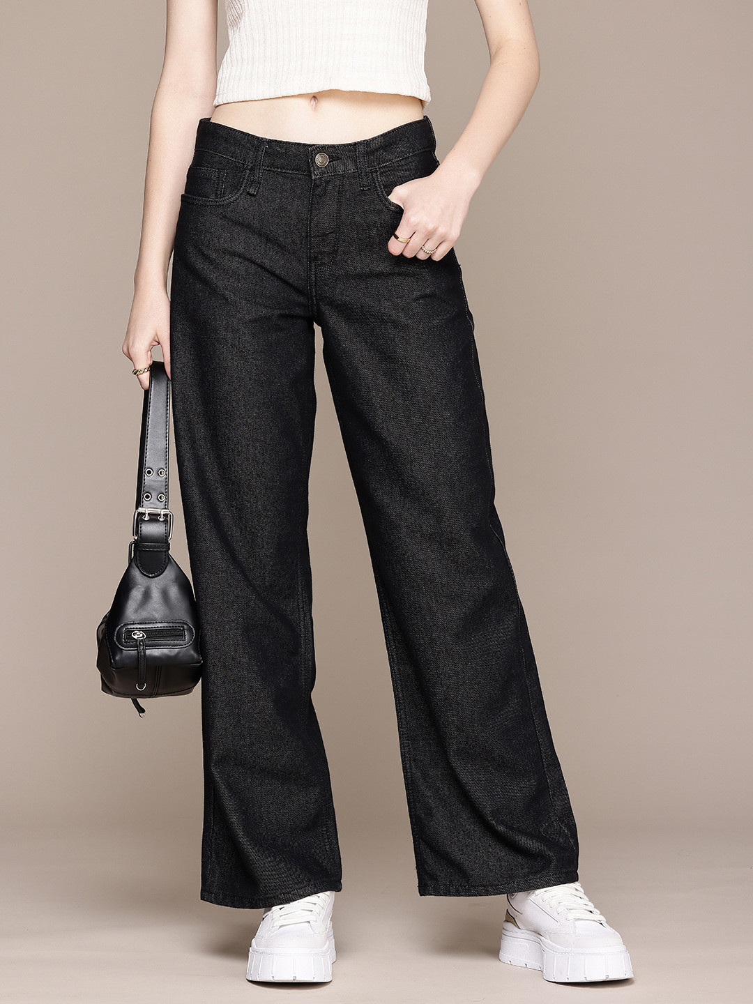 The Roadster Life Co. Women Low-Rise Baggy Wide Leg  Jeans