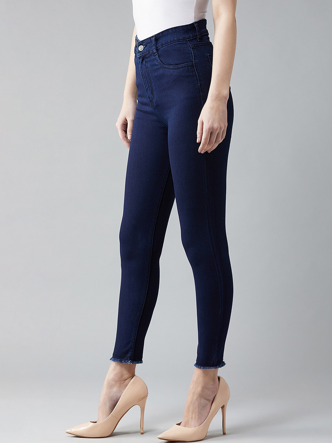 Dressberry Basics Women Running Through Clouds Skinny Fit High-Rise Stretchable Jeans