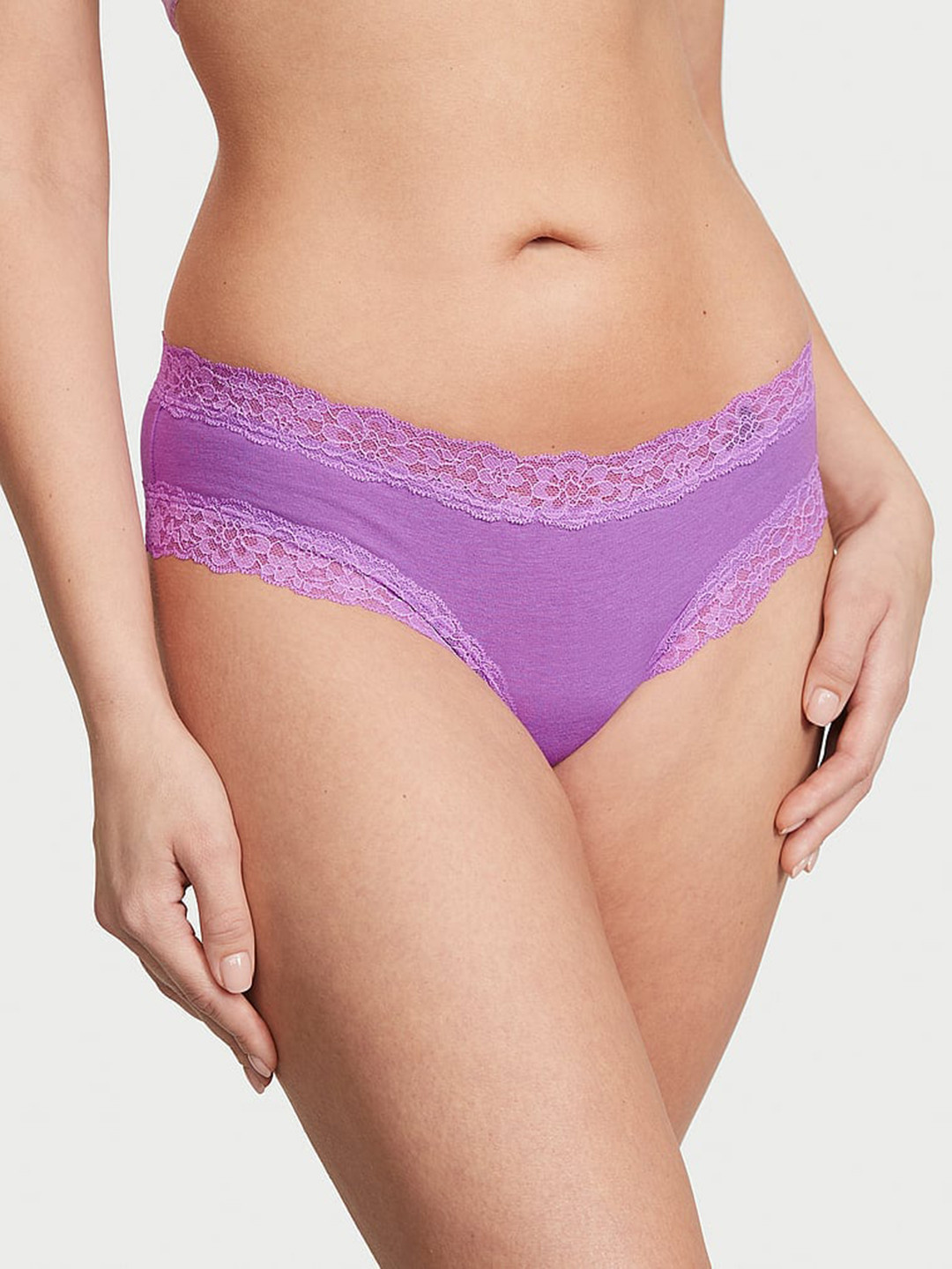 Victoria's Secret Lace-Waist Cotton Cheeky Panty