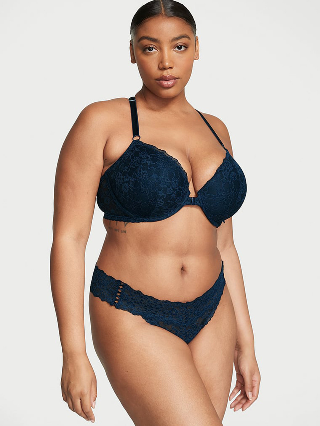 Victoria's Secret Posey Lace Side Lace-Up Thong Panty