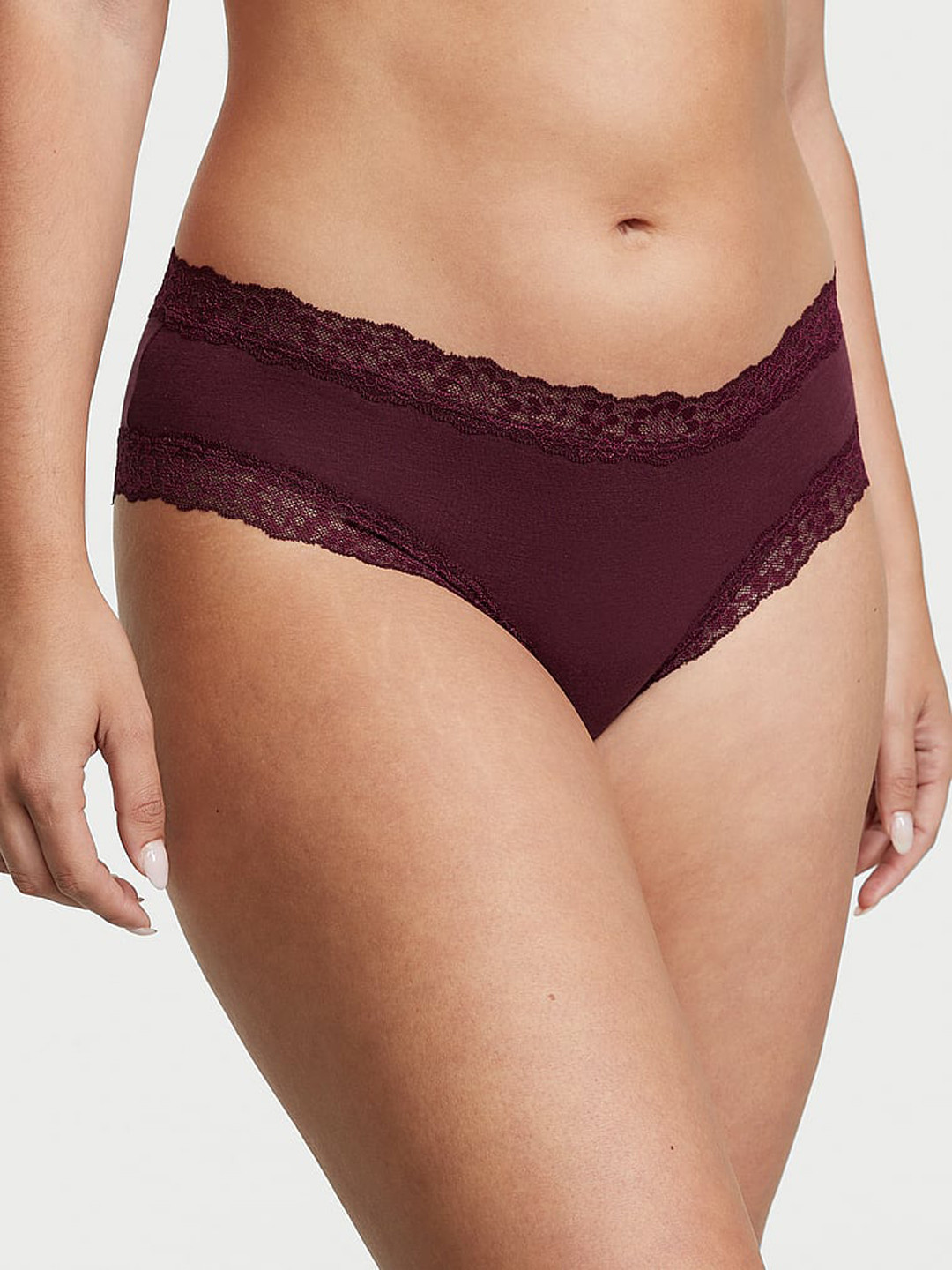 Victoria's Secret Lace-Waist Cotton Cheeky Panty