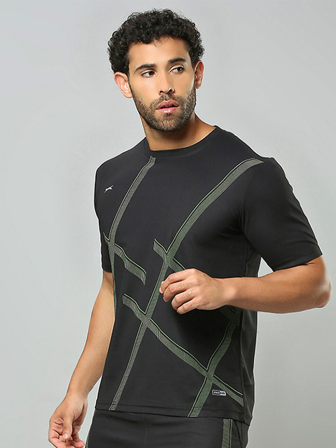 Black Panther Striped  Printed Round Neck Short Sleeves Casual T-shirt