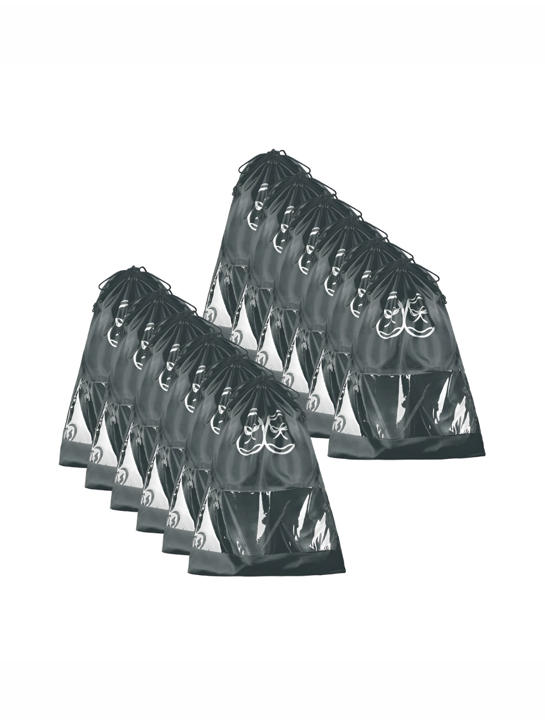 Kuber Industries Pack Of 12 Transparent Window Shoe Bags