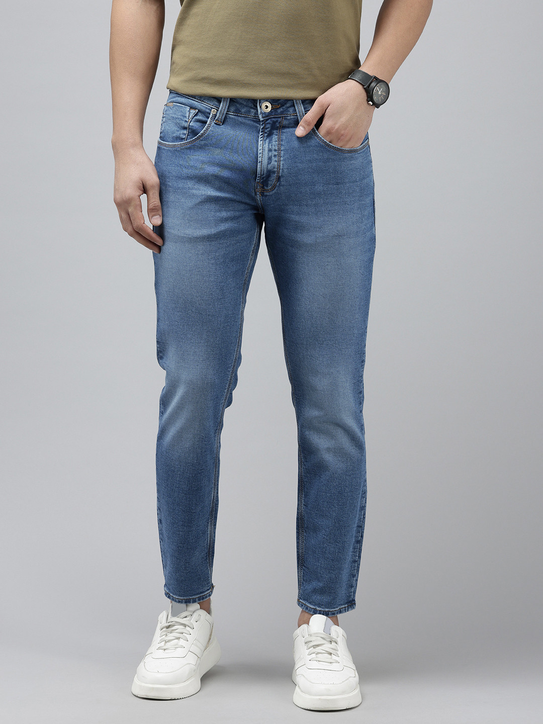 SPYKAR Men Kano Slim Fit Heavy Fade Stretchable Jeans