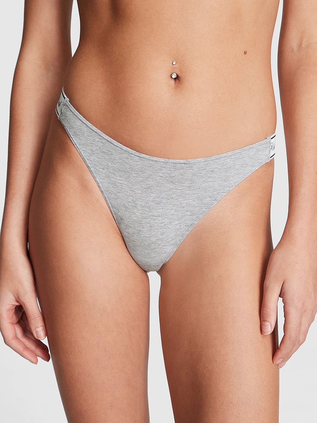 Victoria's Secret PINK Logo Cotton Scoop Thong Panty