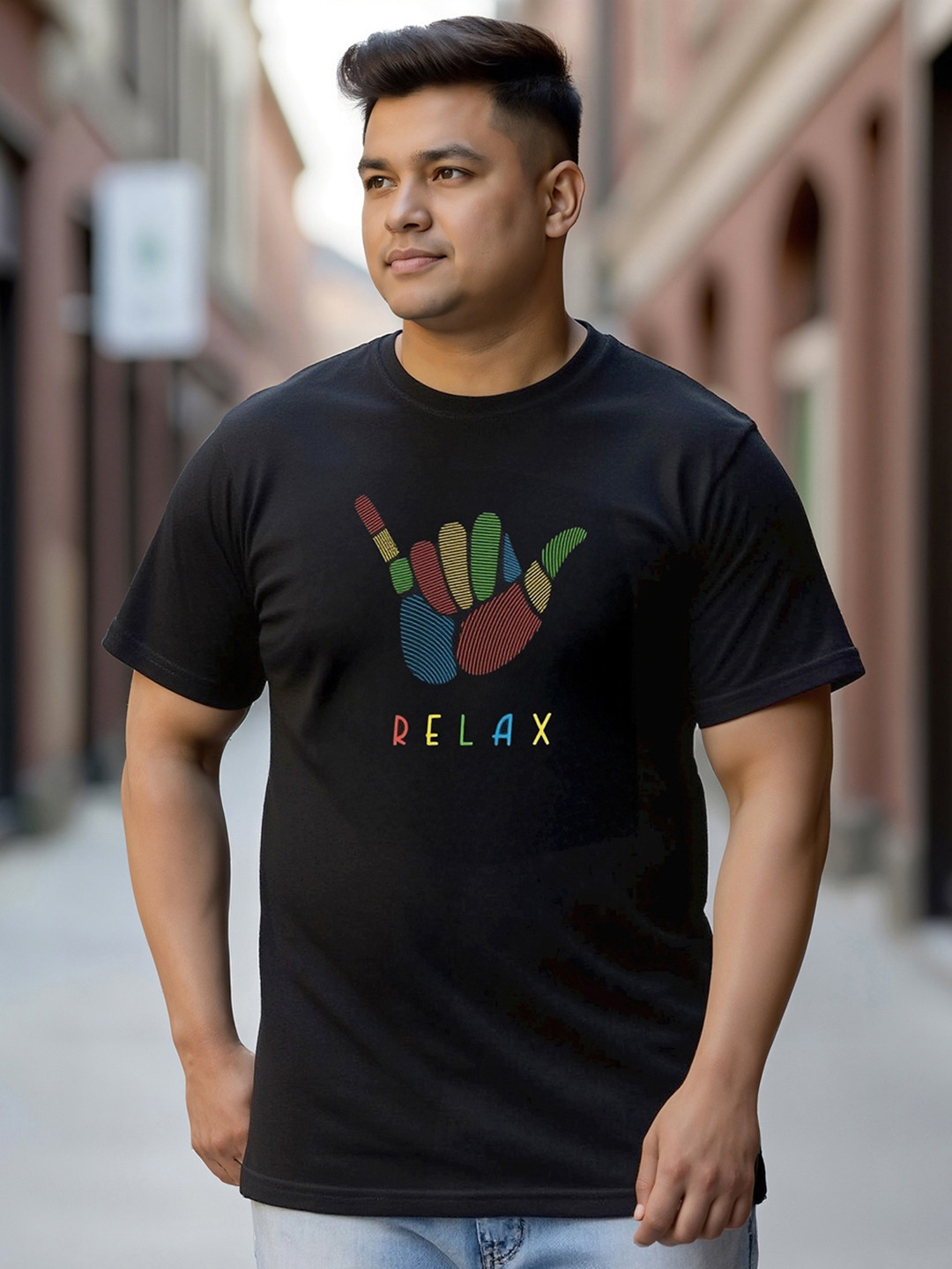 Bewakoof Plus Hang Loose Relax Graphic Printed Pure Cotton Regular-Fit T-shirt