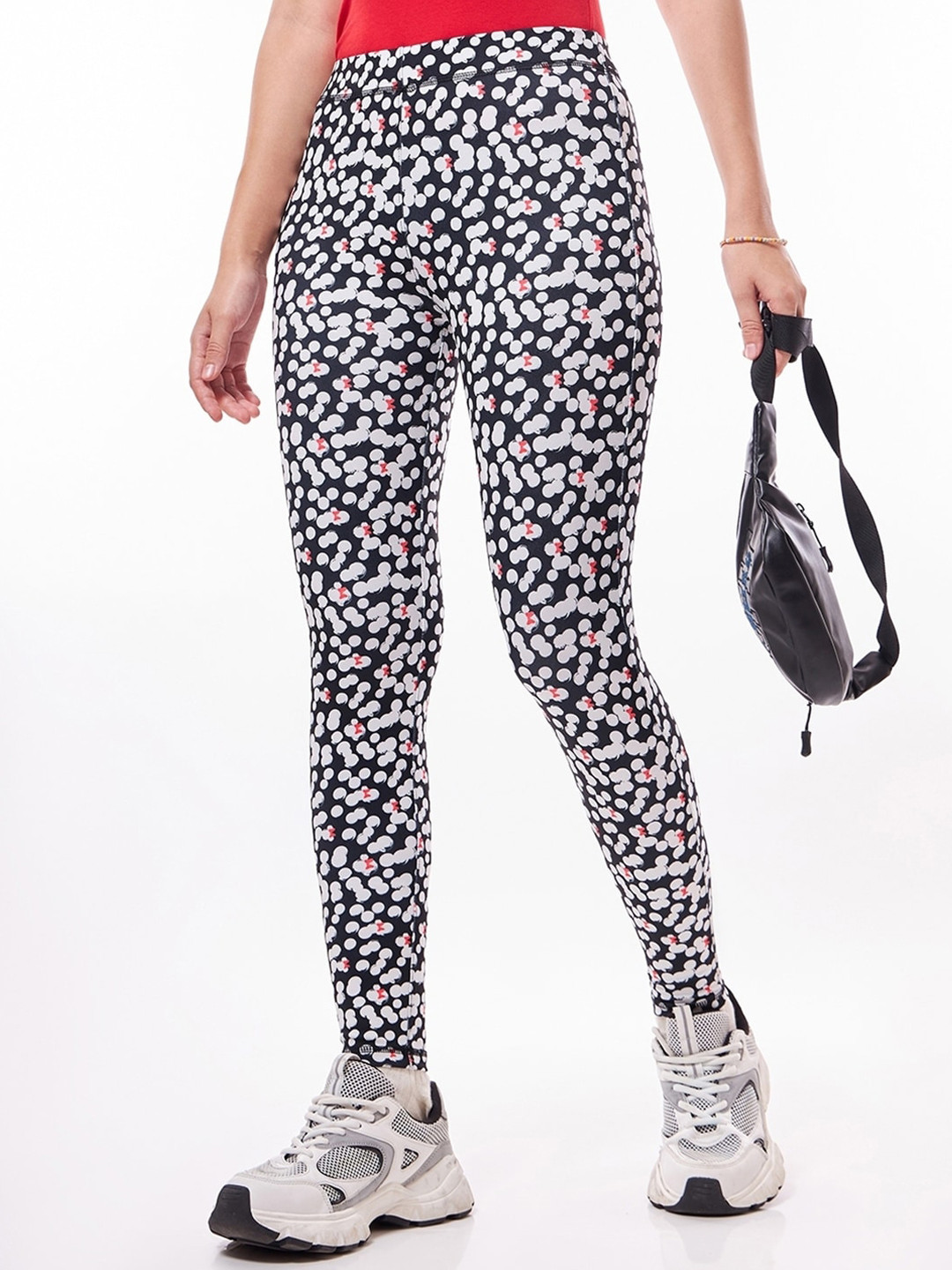 Bewakoof Printed Slim-Fit Ankle Length Gym Tights