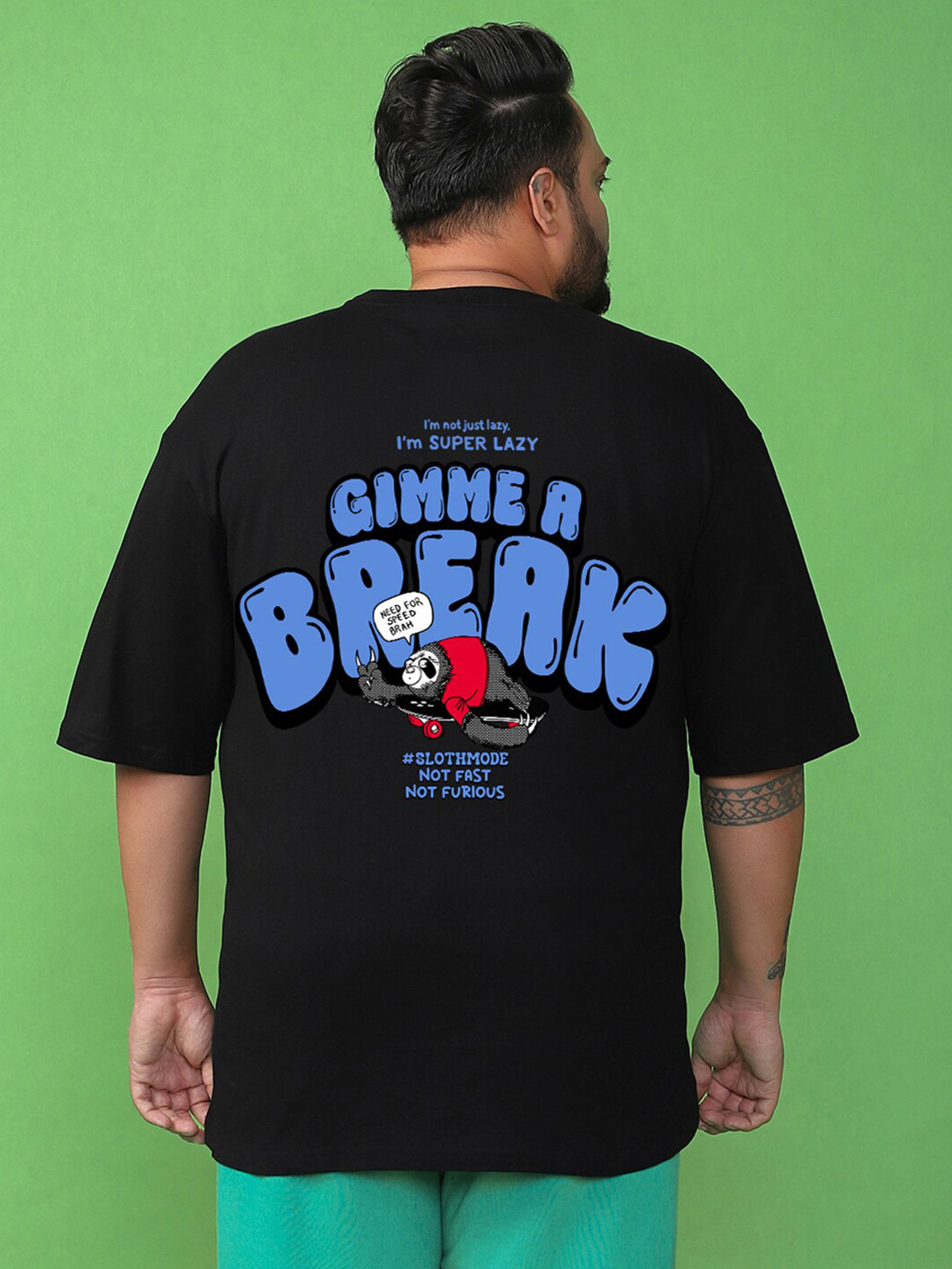 Bewakoof Plus Gimme a Break Printed Pure Cotton Oversized T-shirt