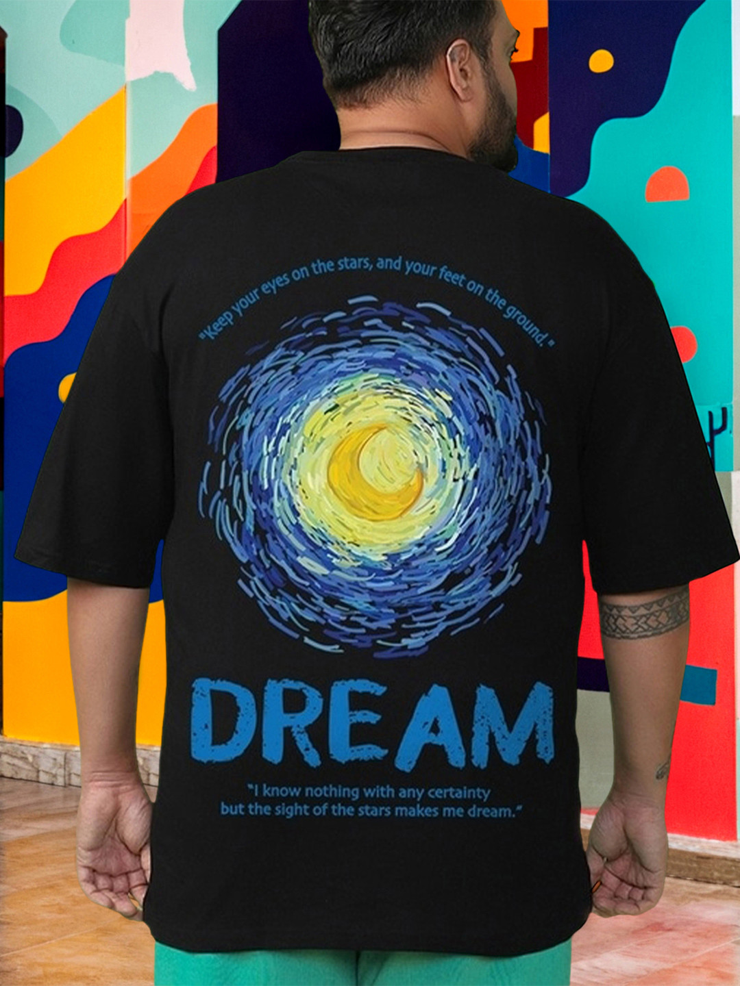 Bewakoof Plus Dream Graphic Printed Oversized  Pure Cotton T-shirt