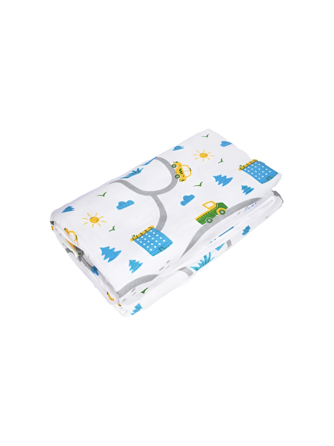 PINKBUNNY White & Blue Cartoon Characters Mild Winter 400 GSM Single Bed Blanket