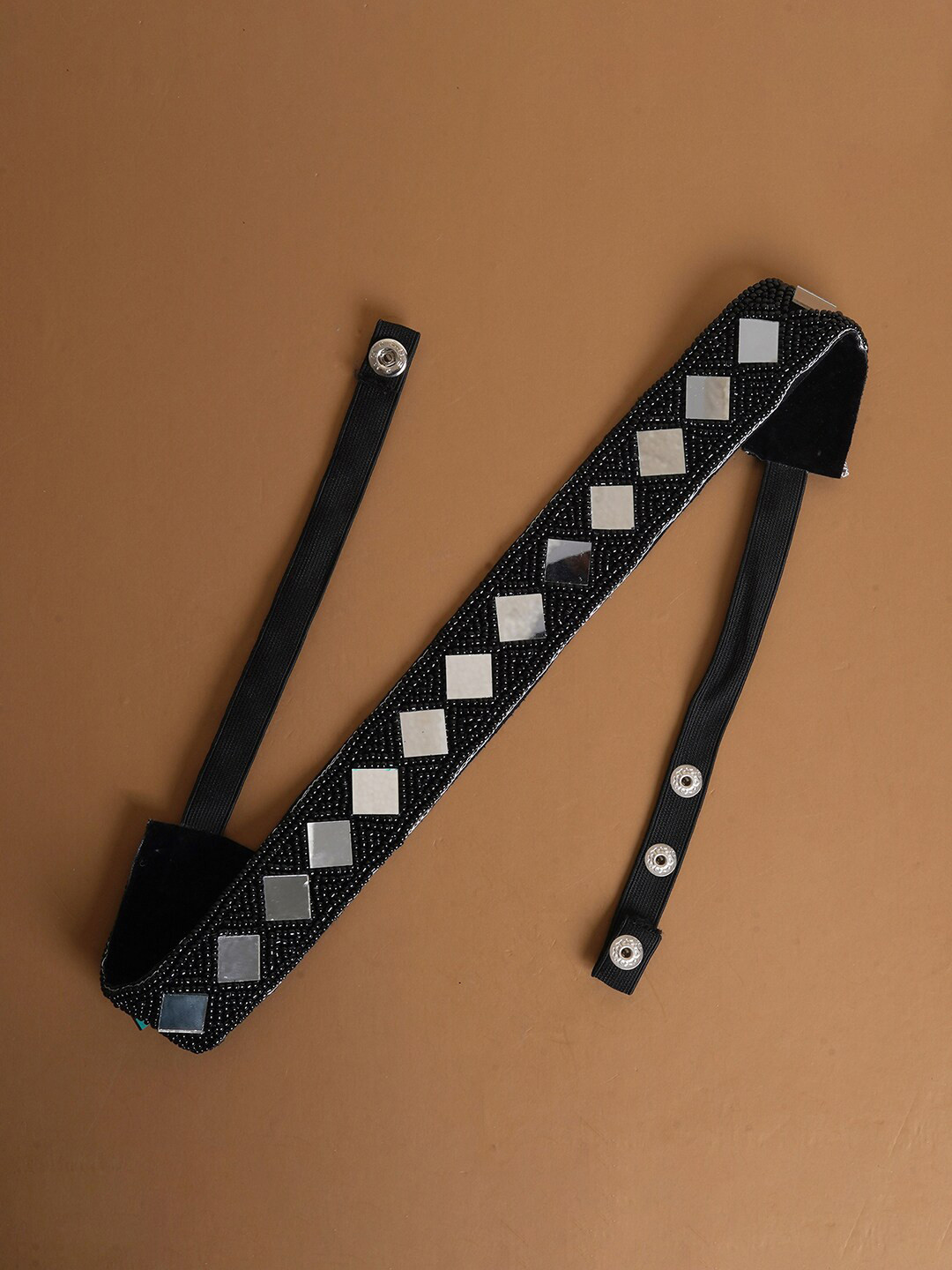 TEEJH Beaded & Mirror Work Waist Chain Saree Accessories