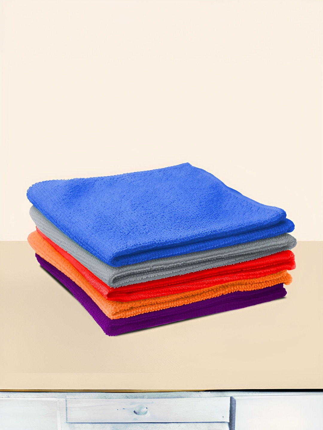 UMAI Brown & Orange 5 Pieces 340 GSM Bath Towels