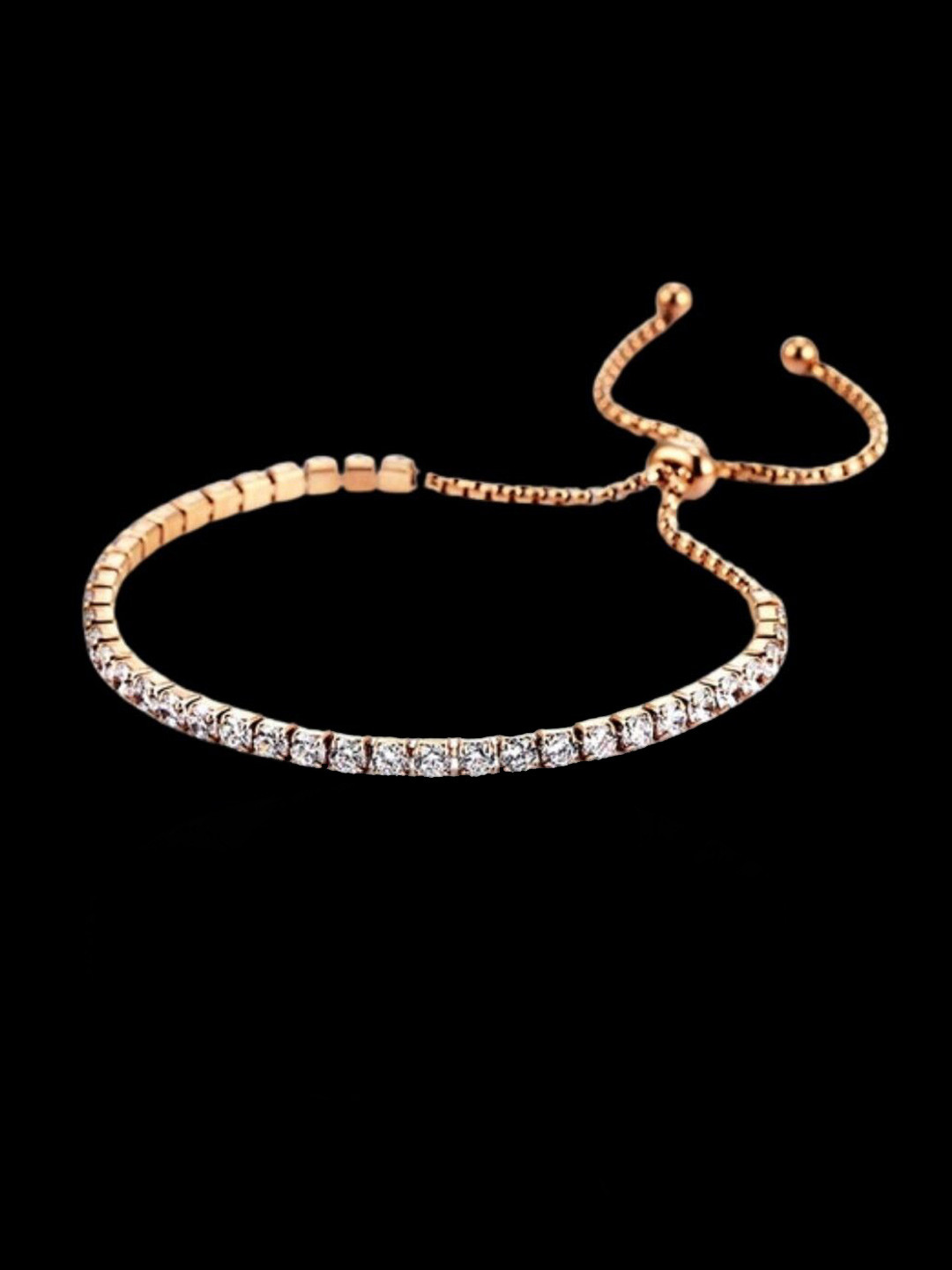 Etchcraft Emporium Women 22 Carat Rose Gold-Plated Cubic Zirconia Wraparound Bracelet