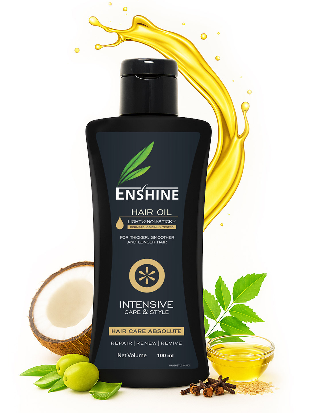 ENSHINE Non-Sticky Hair Growth Oil for Strong Long & Smooth Hair - 100 ml
