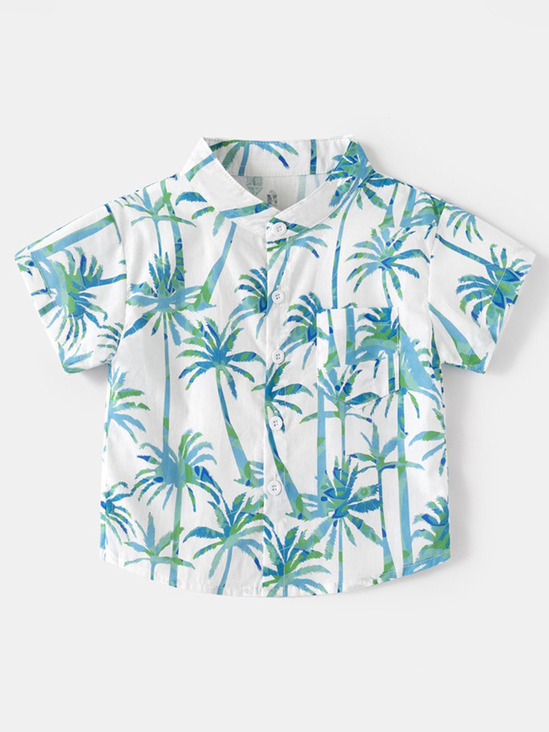 StyleCast Boys Floral Short Sleeves Mandarin Collar Cotton Opaque Printed Casual Shirt