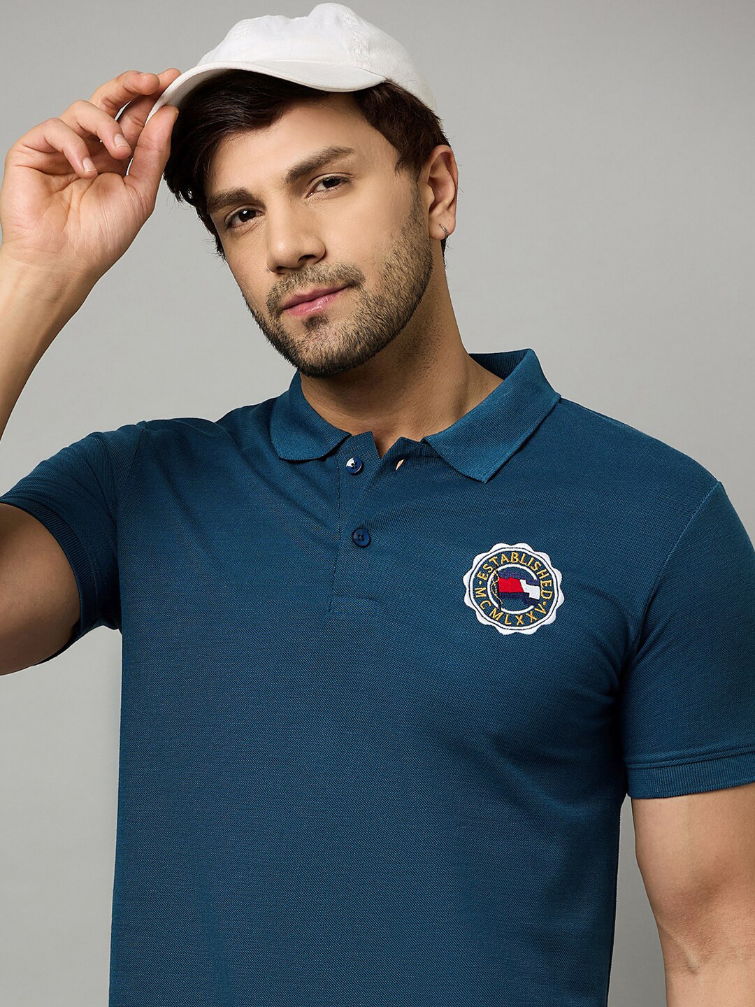 Zigo Embroidered Polo Collar Casual T-shirt