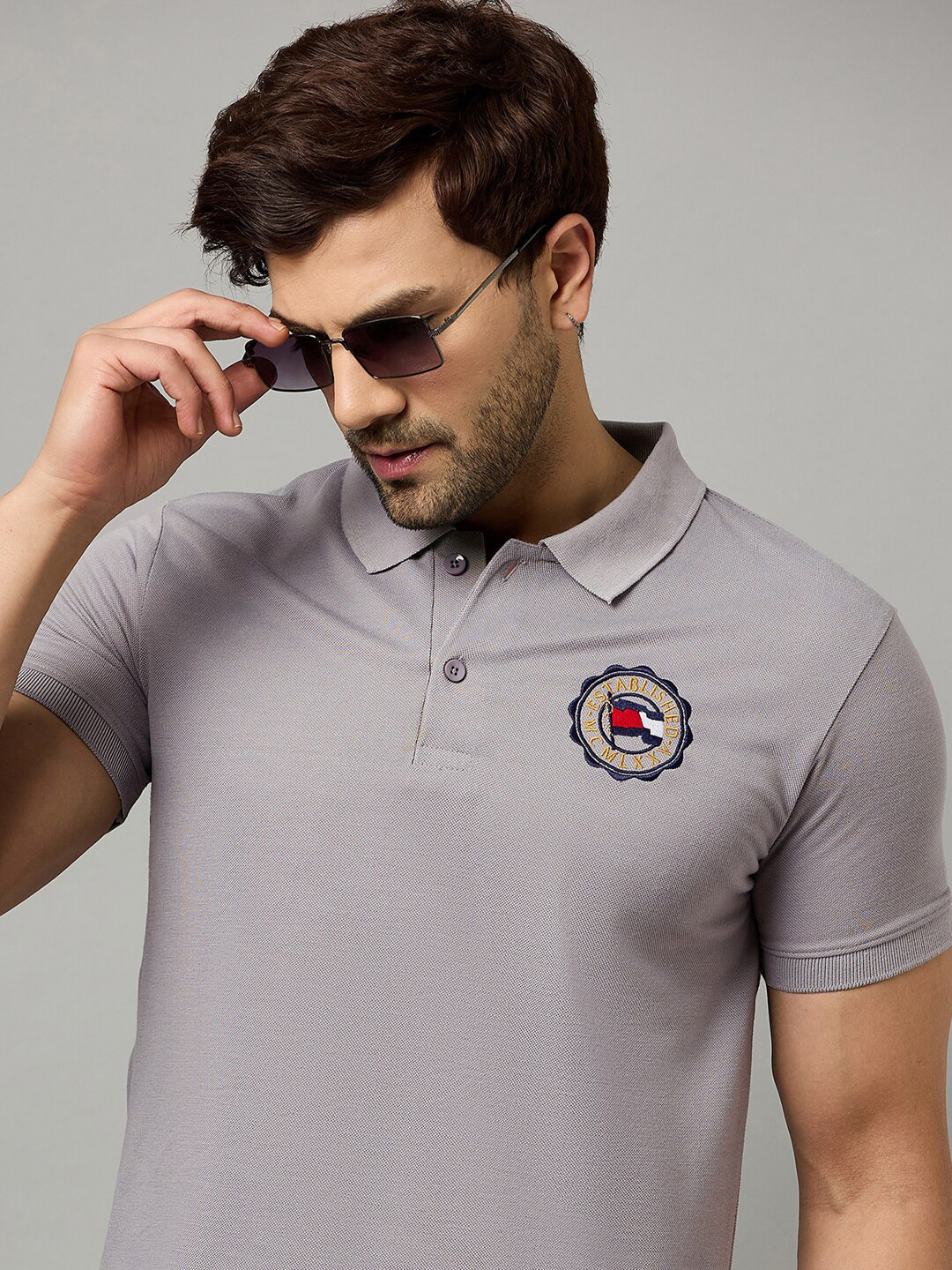 Zigo Embroidered Polo Collar Casual T-shirt