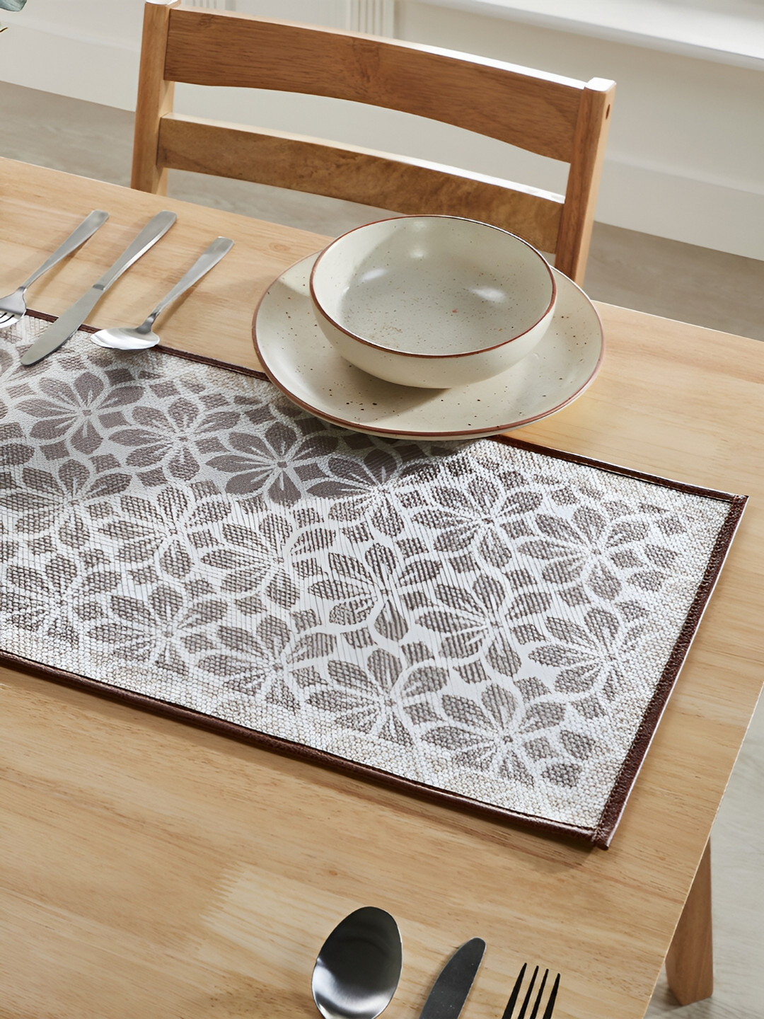 Mona B  White Printed Table Runners
