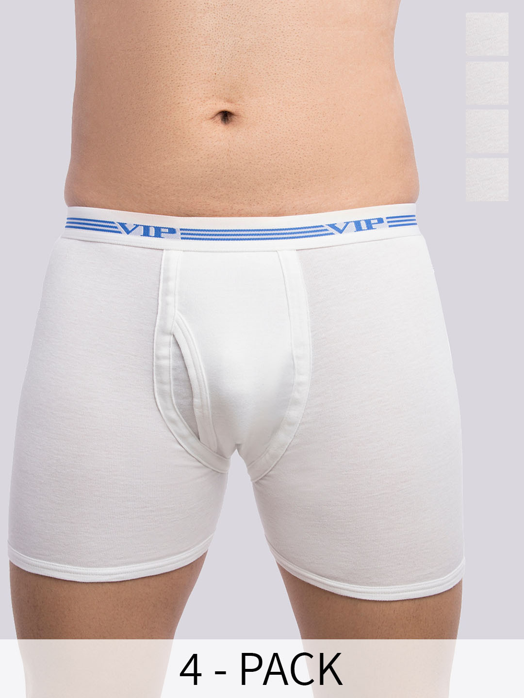 VIP Pack Of 4 White Pure Cotton Trunks VP-MI-TR-WHITE-10P-PO4-95