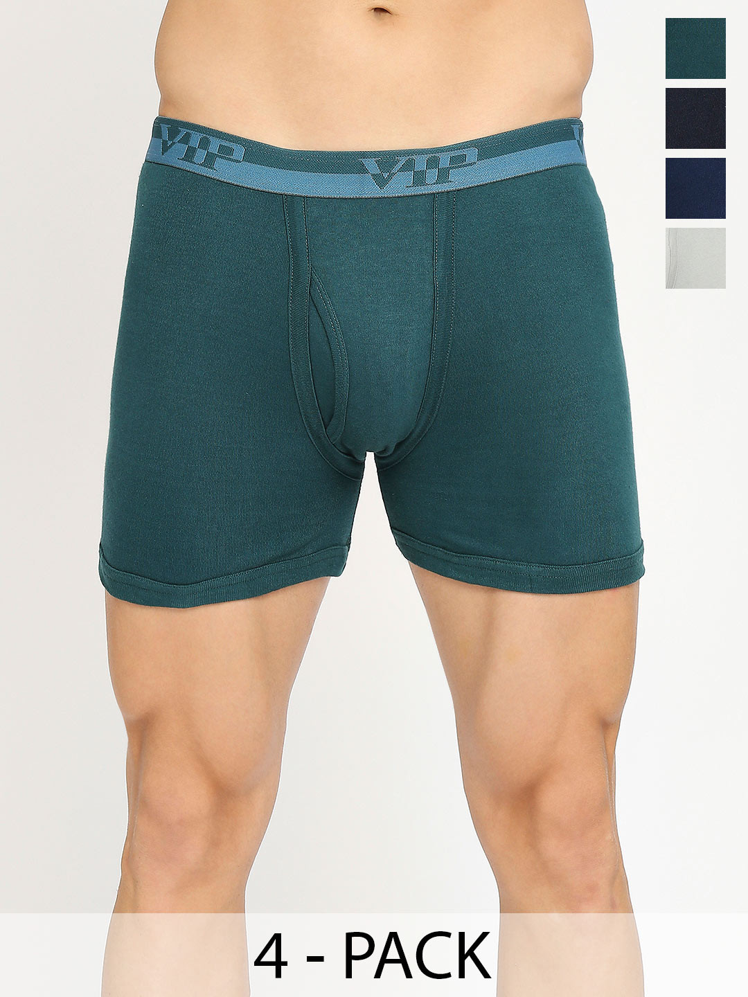 VIP Pack Of 4 Assorted Snug Fit Pure Cotton Trunks VP-MI-TR-ULTRA-10P-PO4-95
