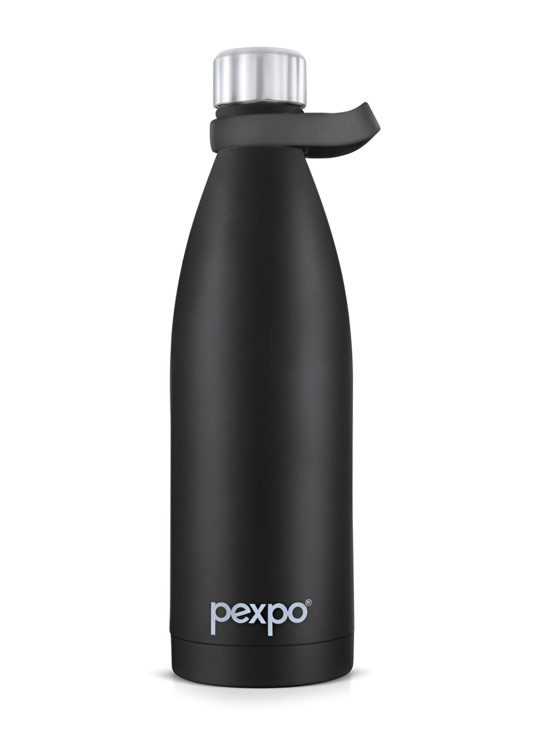Pexpo Evok Black Solid Stainless Steel Double Wall Vacuum Flask - 1L