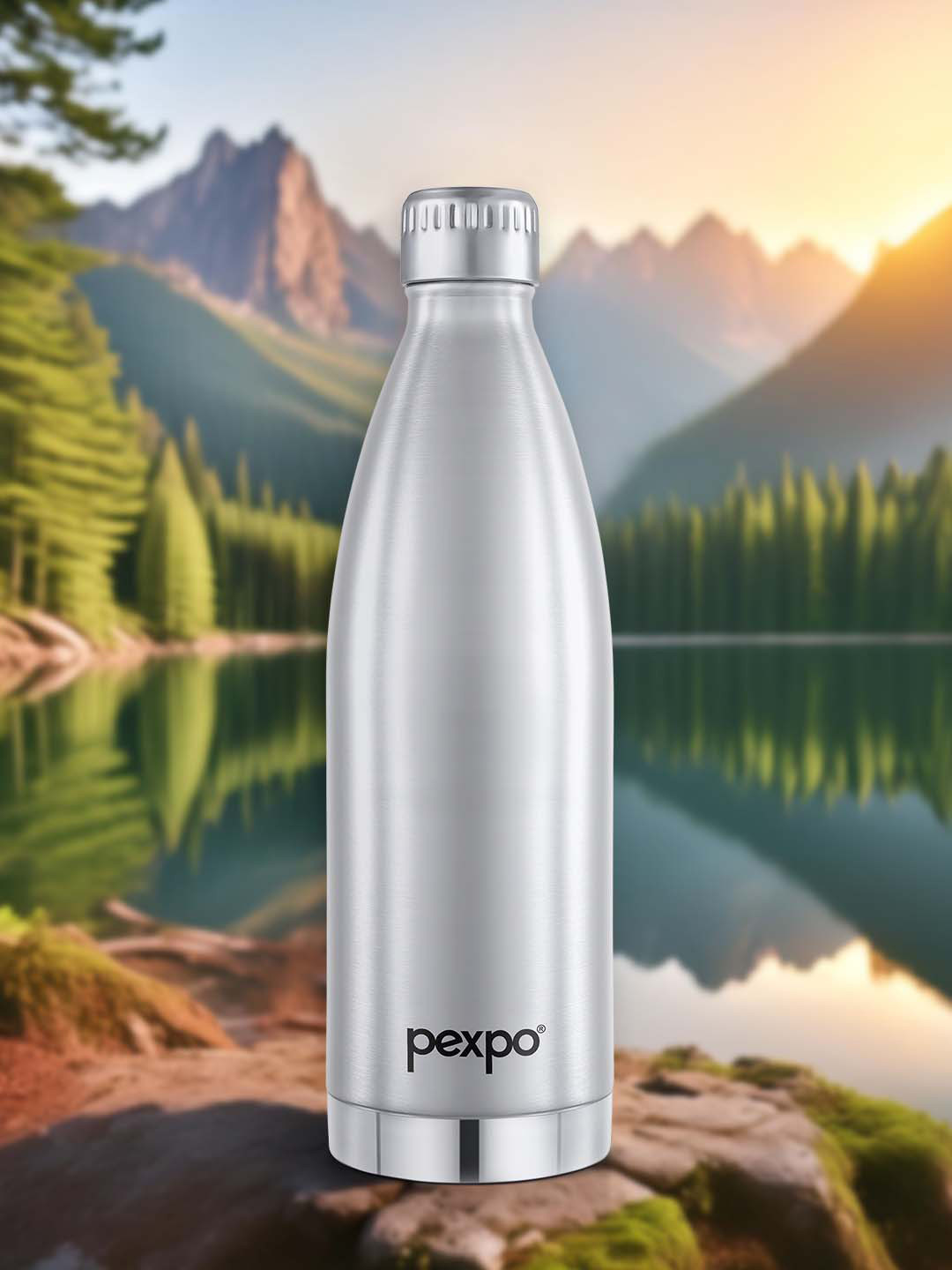 Pexpo EXTREME Silver Stainless Steel Double Wall Vacuum Flask - 850ml