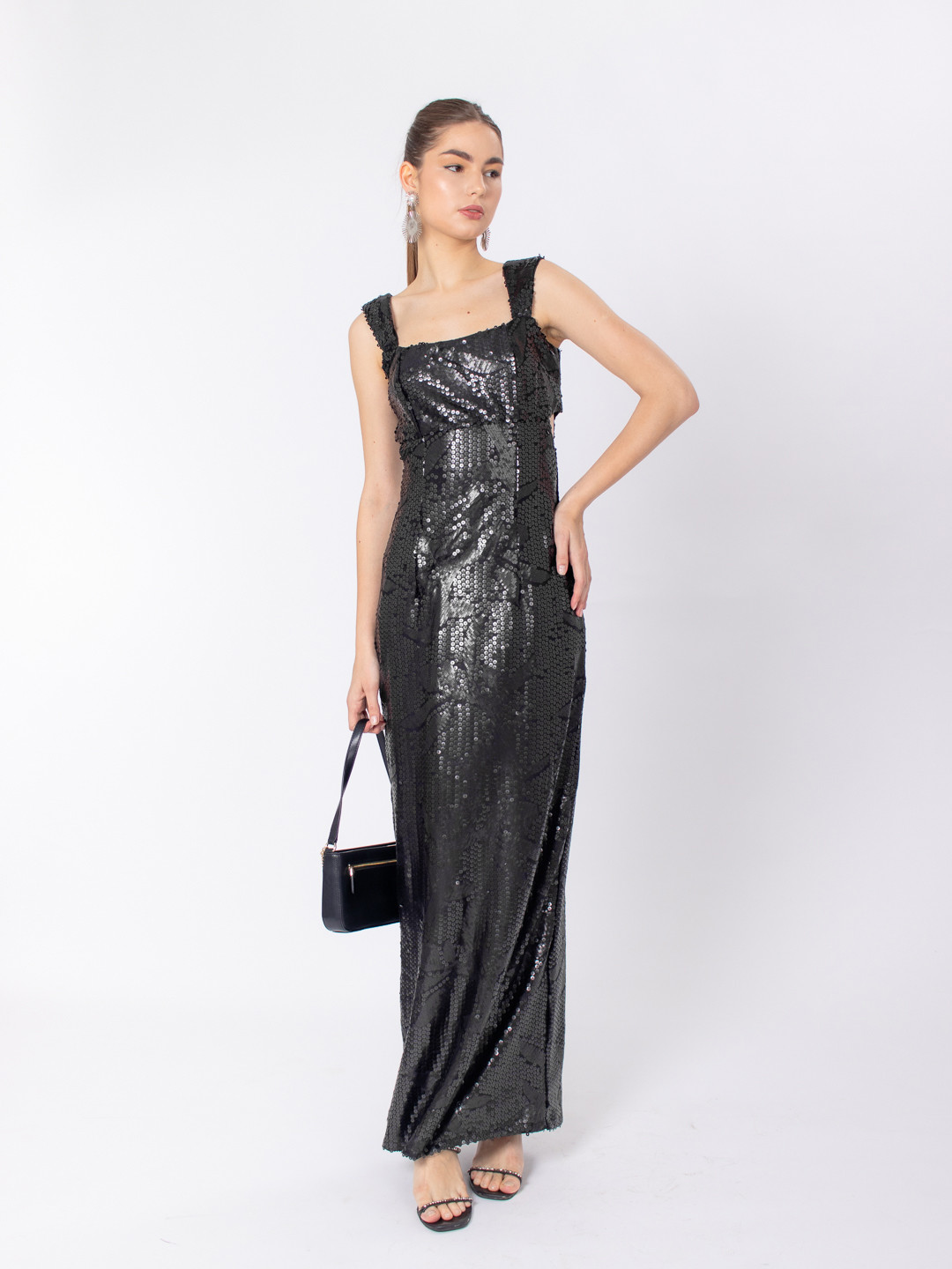 Stylecast X Hersheinbox Black Sequin Maxi Dress