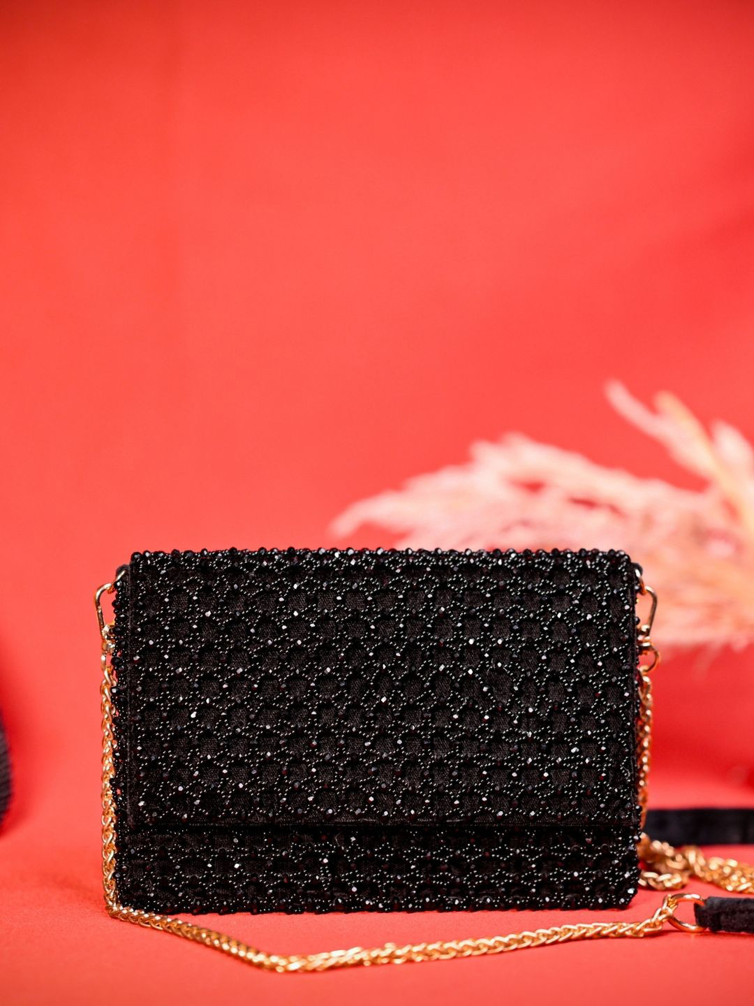 House of Kosha Embellished Envelope Clutch